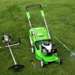 Petrol Lawn Mower with Grass Trimmer