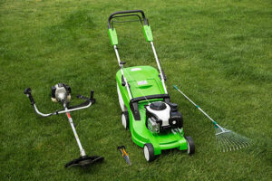 Petrol Lawn Mower with Grass Trimmer